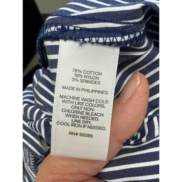 Express Women's Blouse Off Shoulder Button Up Striped Size S - Picture 5 of 7